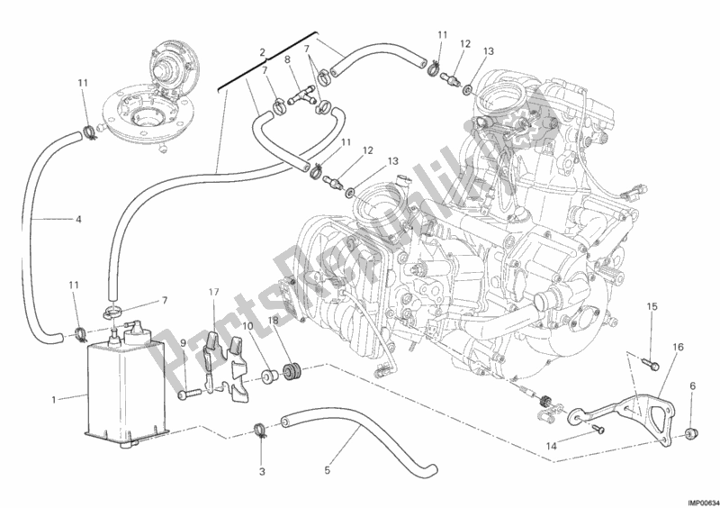 Alle onderdelen voor de Busfilter van de Ducati Multistrada 1200 ABS USA 2011